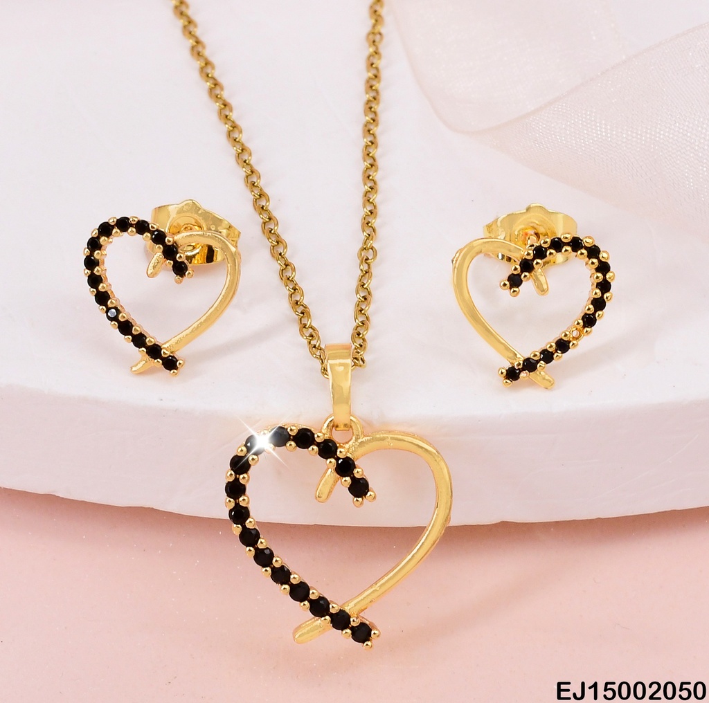 JUEGO CROQUI CORAZON ZIRC. NEGRAS SE334-10