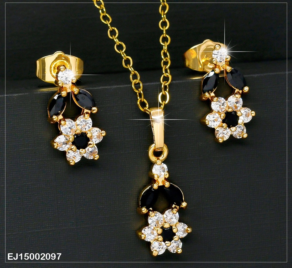 JUEGO HOJAS FLOR ZIRC. NEGRAS SE420-14