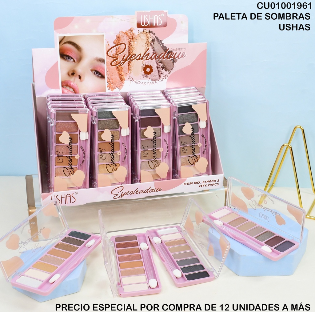 PALETA SOMBRAS 8 TONOS SURTD. USHAS ES4008-2
