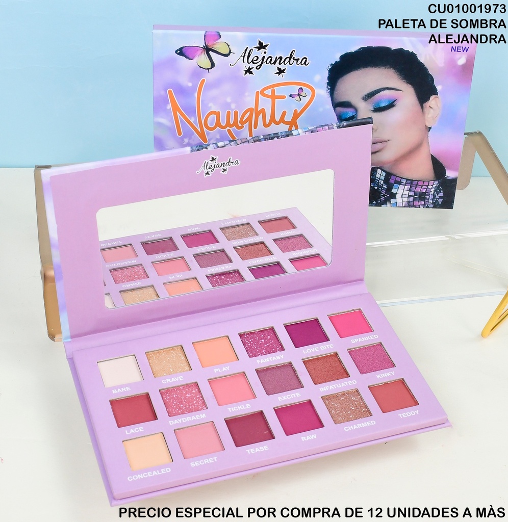 PALETA SOMBRAS 18 TONOS NAUGHTY ALEJANDRA 805