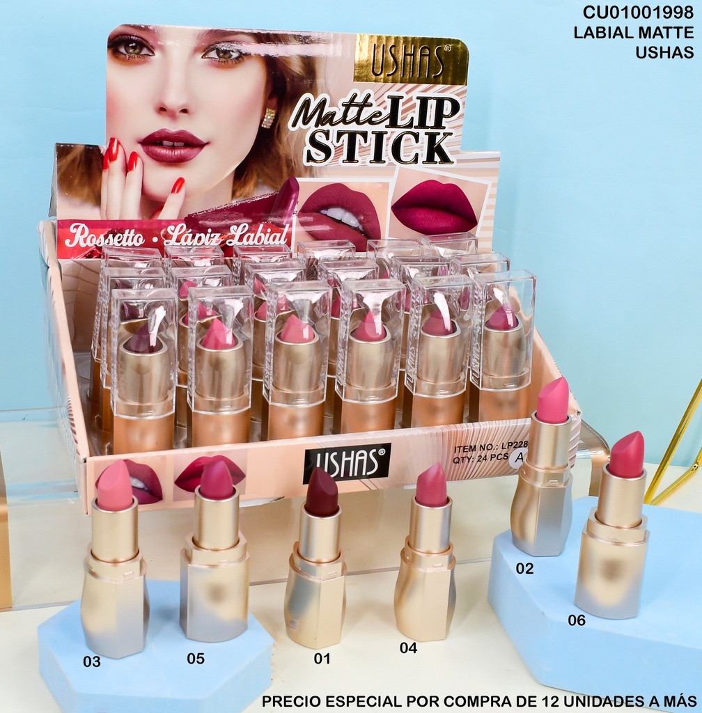 LABIAL MATTE LIP STICK  SURTD. USHAS LP2286 -A