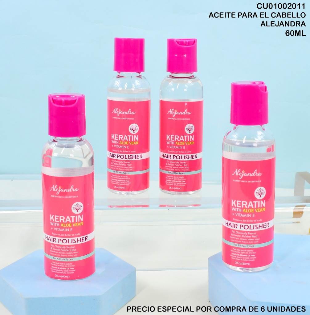 GOTAS ACEITE ALEJANDRA KERATINA C/ALOE 60ML ALJ-05