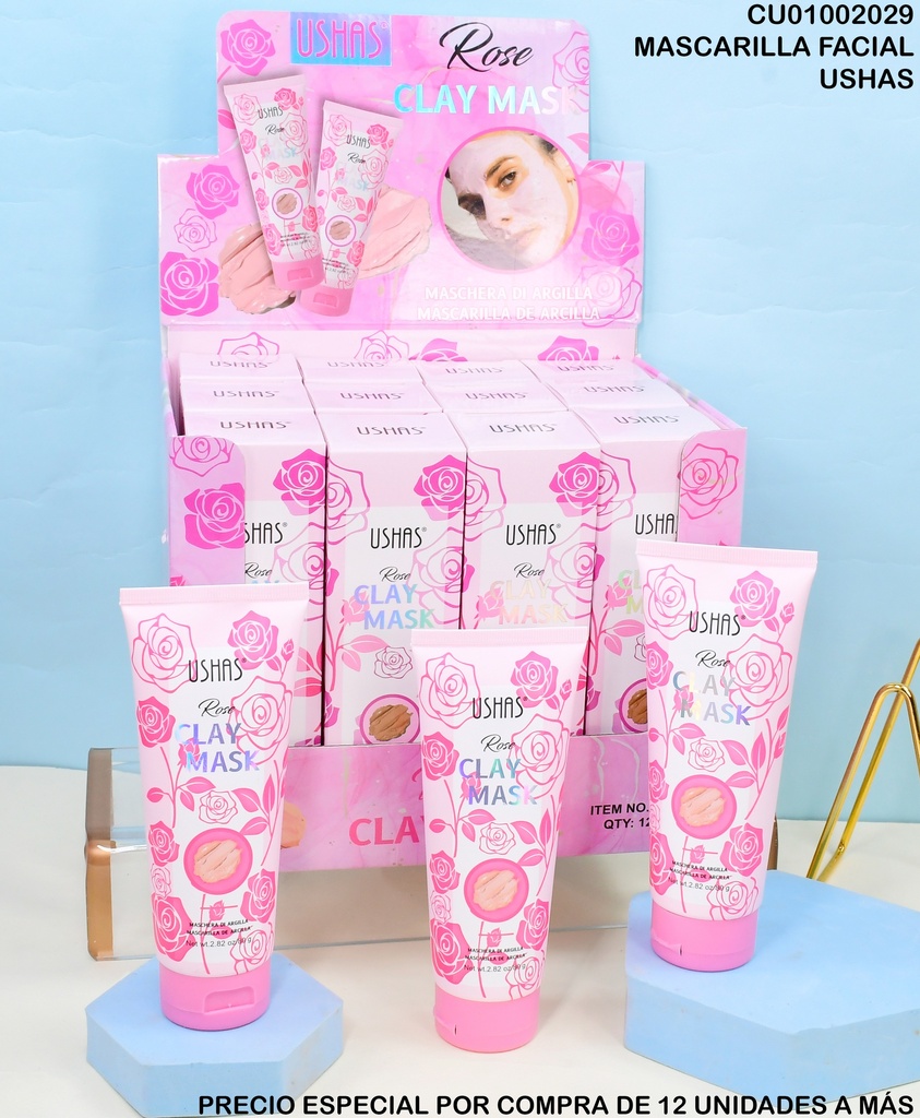 MASCARILLA DE ARCILLA ROSAS USHAS 80G HA332