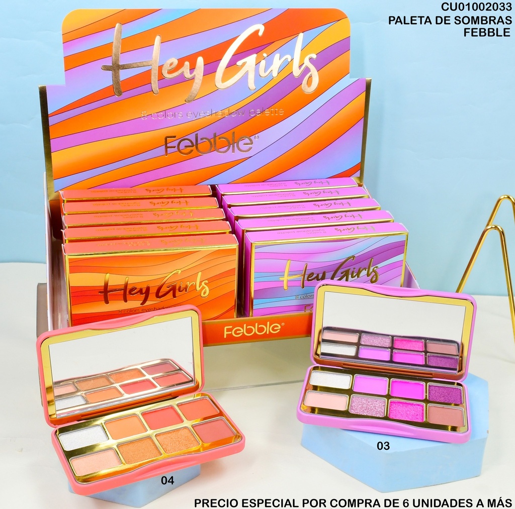 PALETA 8 TON. DE SOMBRAS HEY GIRLS FEBBLE ES2929D-2