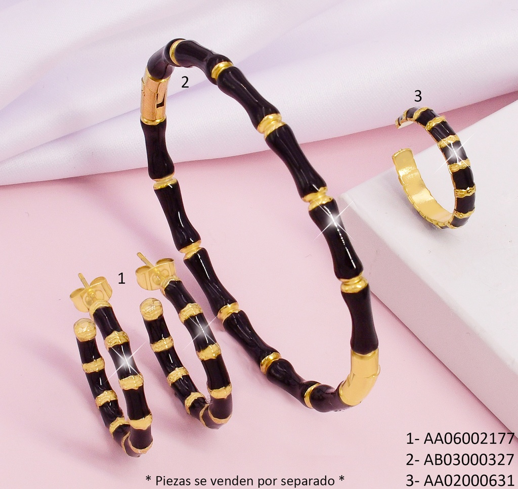 ANILLO AJUST.NEGRO LINEAS DOR.VERT. AA080711-W25