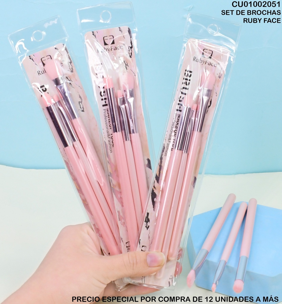 SET BROCHA 3 PCS ROSA RUBYFACE PK79/20/28