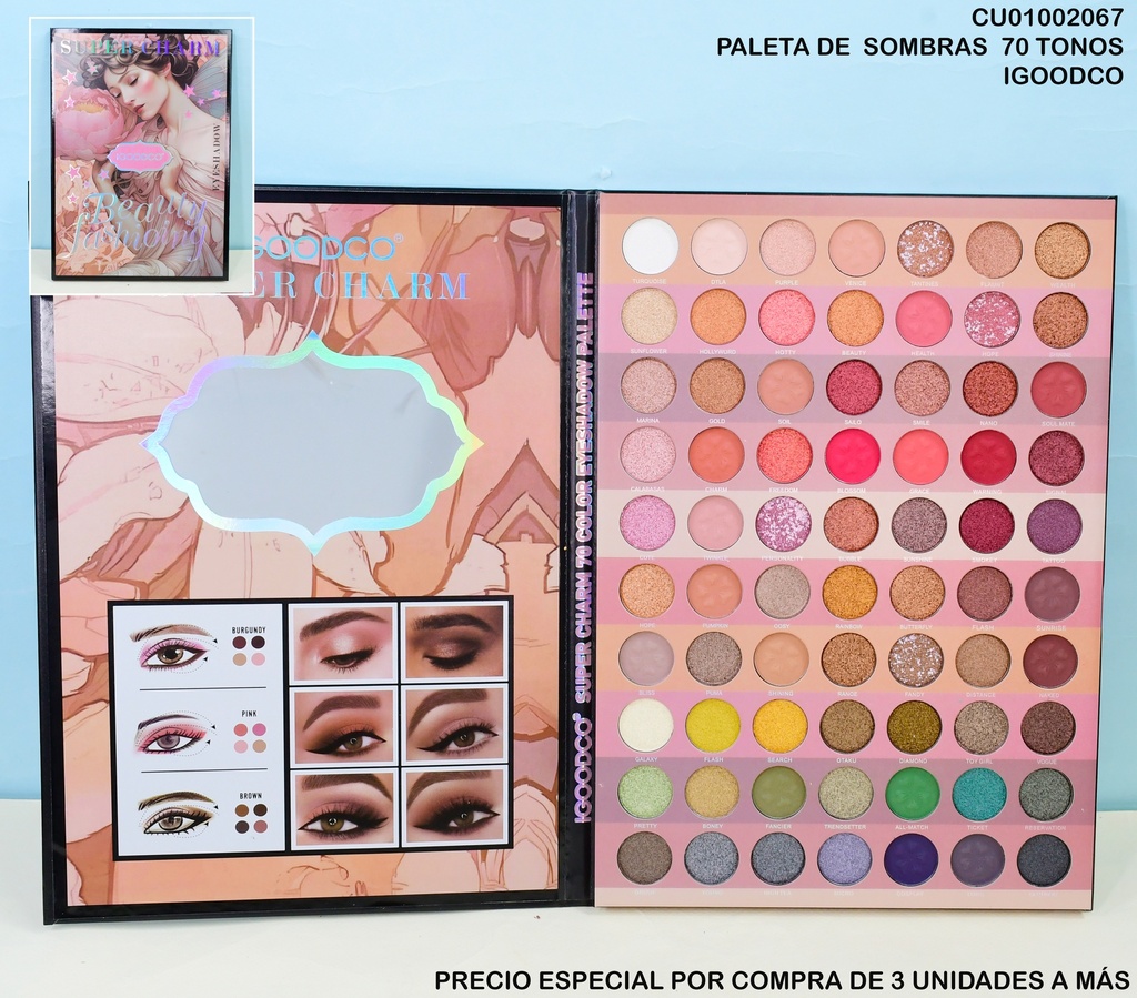 PALETA 70 TONOS SOMB. BEAUTY IGOODCO IG3028