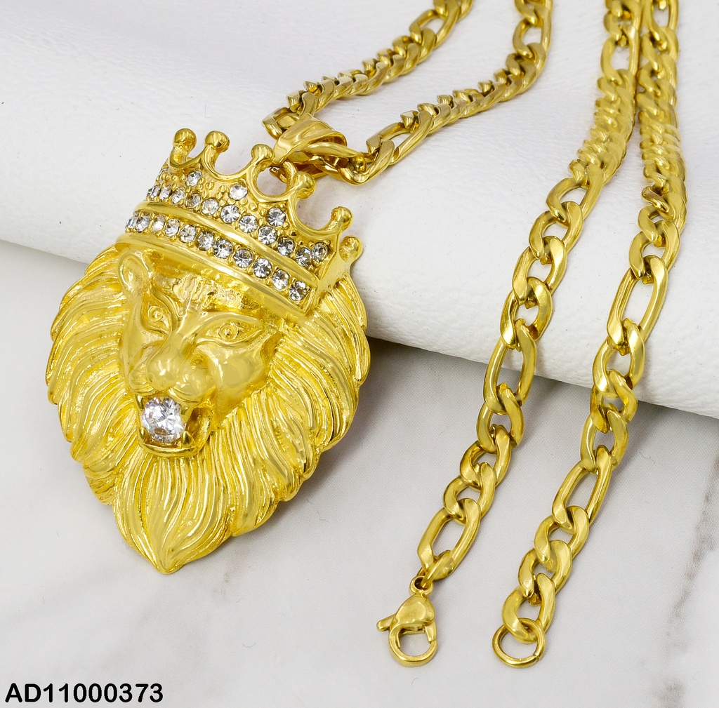 DIJE CABEZA DE LEON CORONA C/ZIRCONIAS 080625