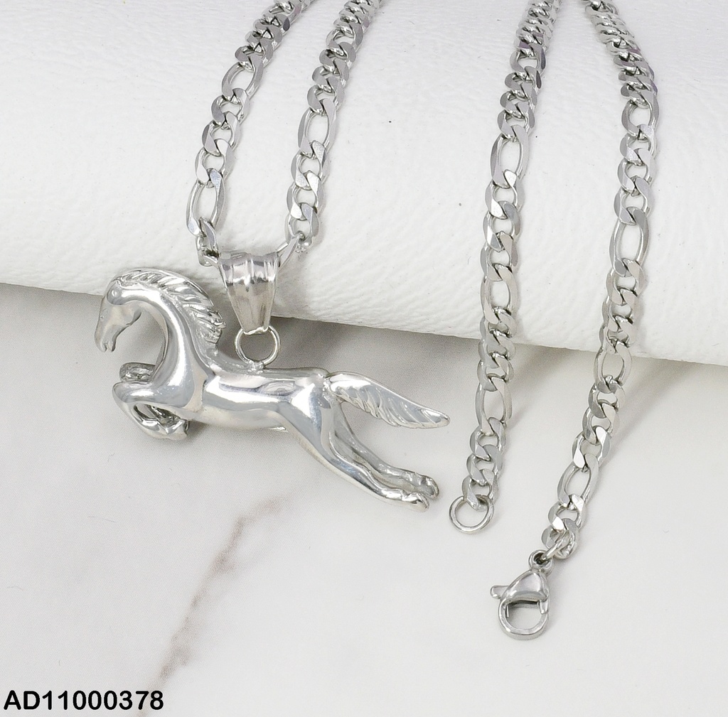 DIJE PLATEADO CABALLO LISO HORIZONTAL 080634-106T