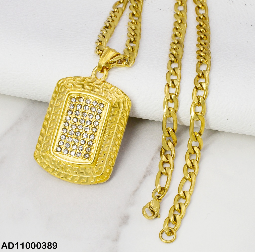 DIJE PLACA RECTANGULAR VERT.C/ZIRCONIAS 080660
