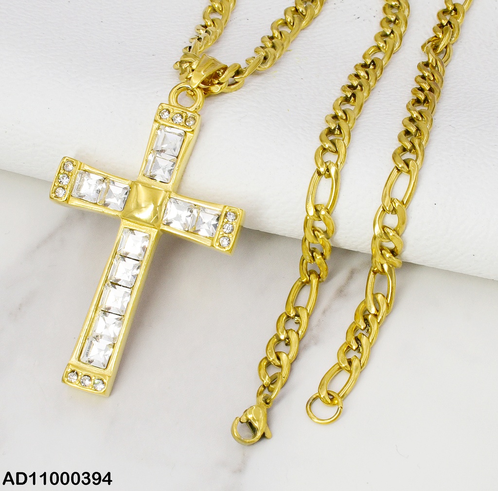 DIJE CRUZ GRANDE ZIRCONIAS CUADROS 080667