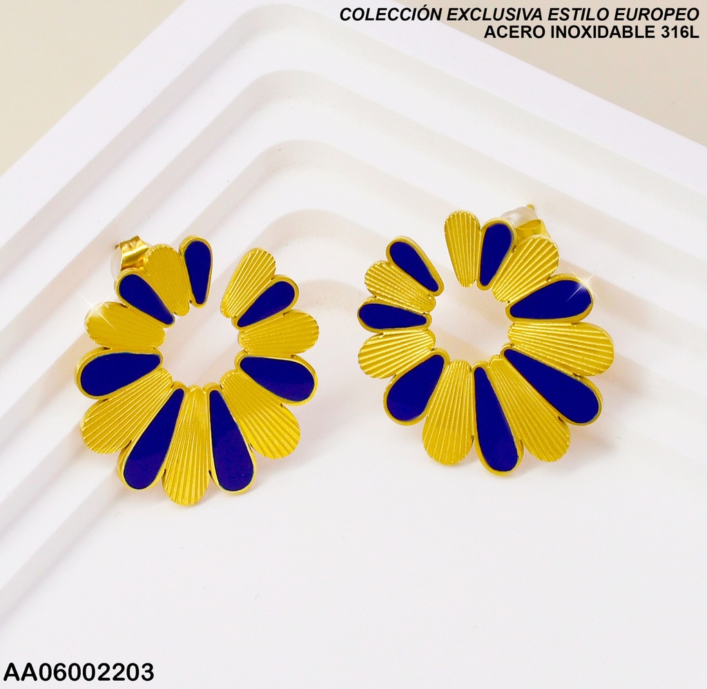 ARETE ESTILO EUROPEO PETALOS EN"U"DOR/AZUL 0806101