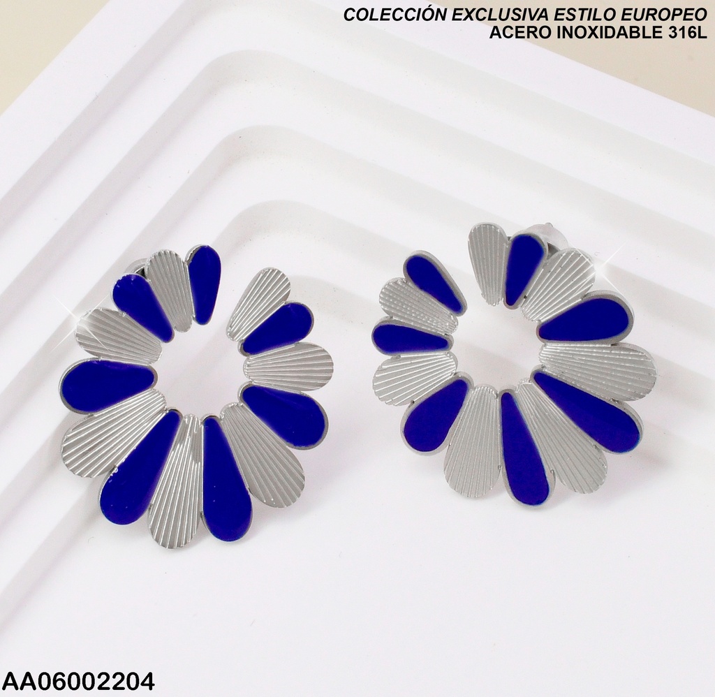 ARETE ESTILO EUROPEO PETALOS EN"U"PLAT/AZUL 0806102