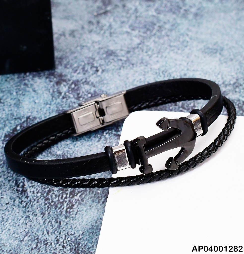 PULSERA PLATD. ANCLA DOS FAJAS 081622-164