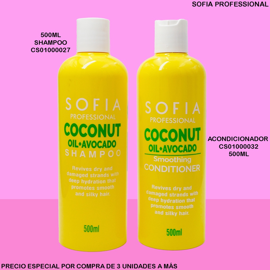 ACONDICIONADOR COCONUT OIL AVOCADO 500ML SOFIA PROFESIONAL