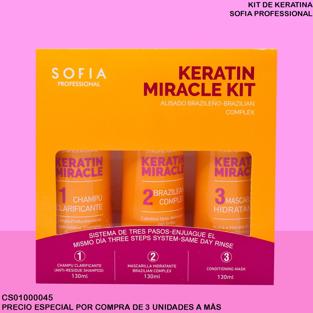 KIT ALISADO 3 PASOS 130ML SOFIA PROFESIONAL