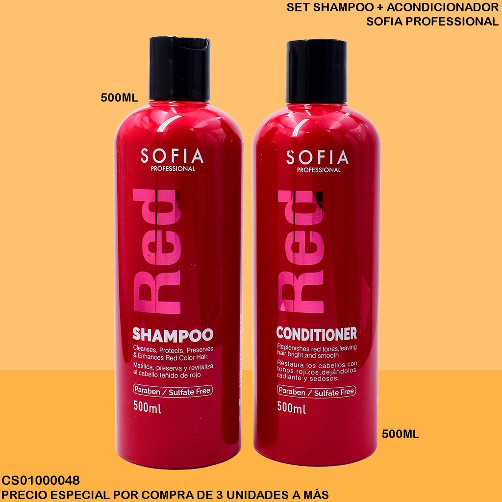 DUO SHAMPOO + ACOND. RED 500ML SOFIA