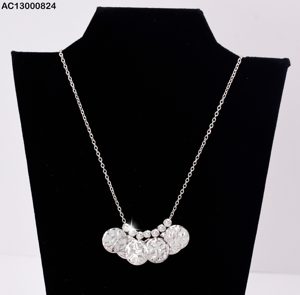 CADENA PLAT.DIJES COLGANTES 7 PLACAS RD.C/PELOTITAS CA222