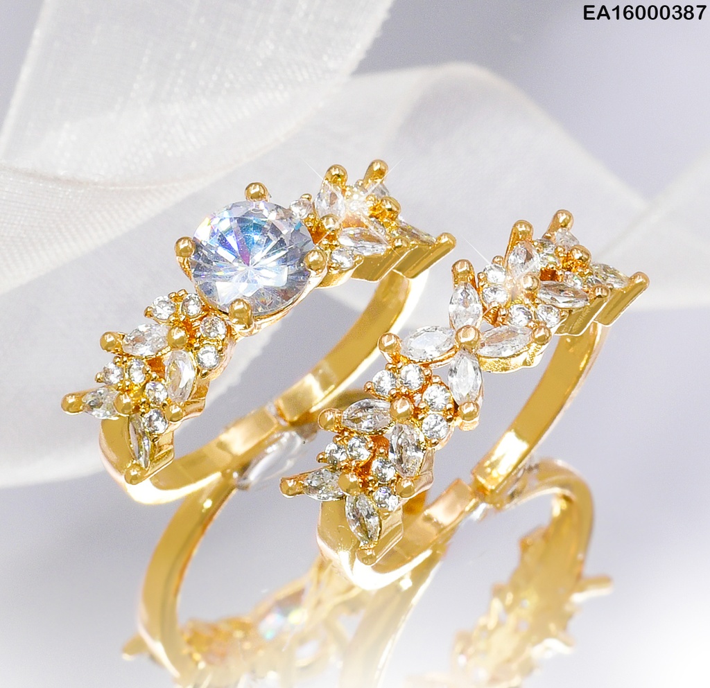 ANILLO DOBLE OJITAS ZIRC. RD. RE065-213