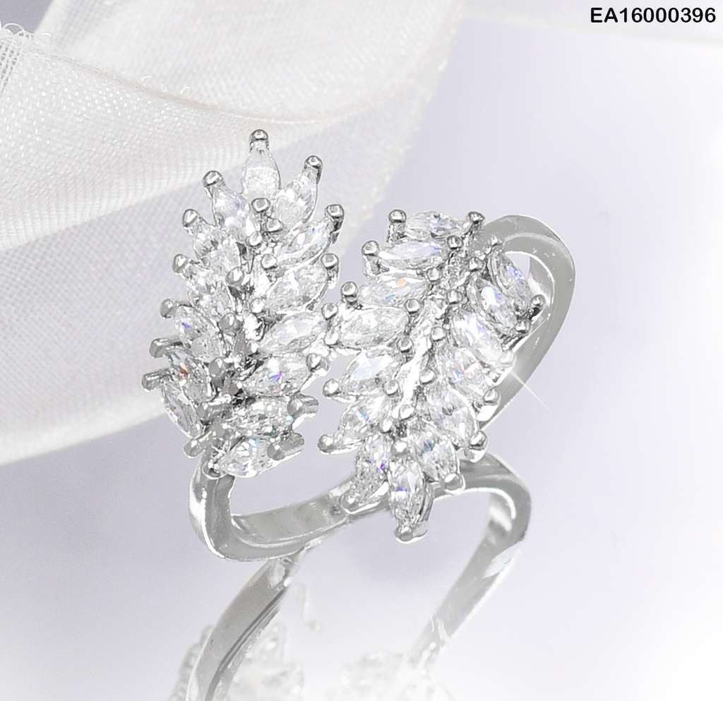 ANILLO PLATD. OLIVO FINO ZIRC. AJUST. RE088-213