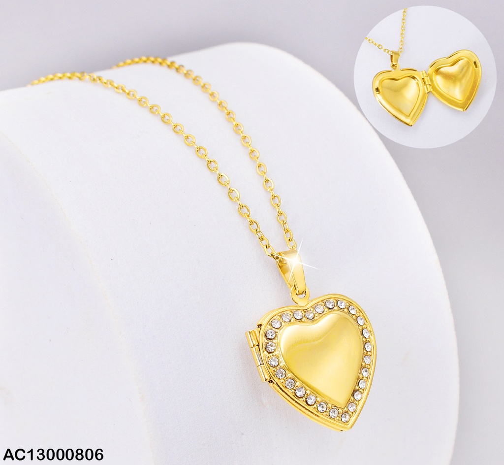 CADENA CORAZON BORDE ZIRC. VD080930-W38