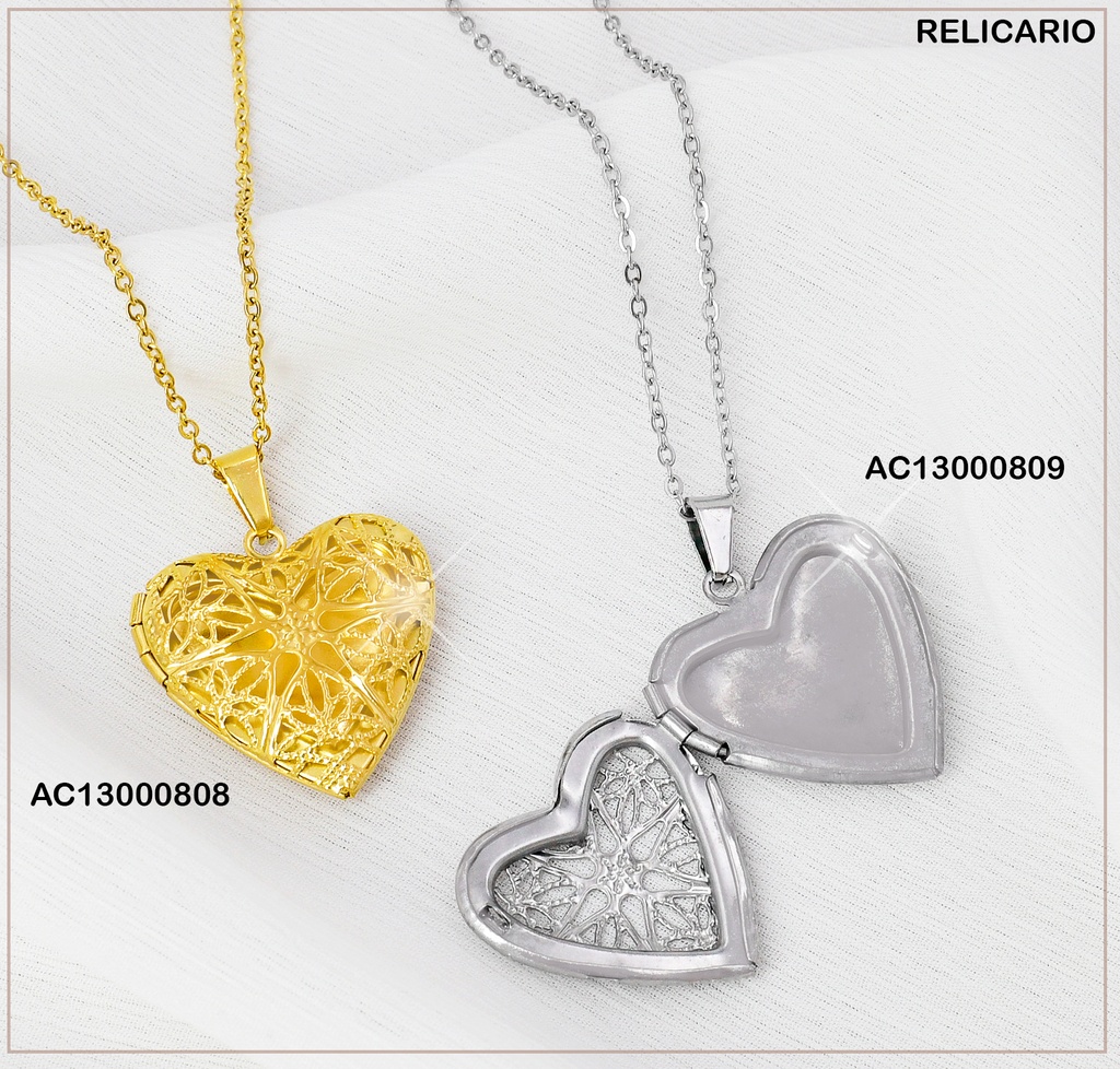 CADENA PLATD. CORAZON GRABADO 080933