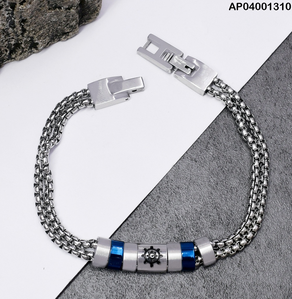 PULSERA PLATD. III TIMON III AZUL 081647-W177