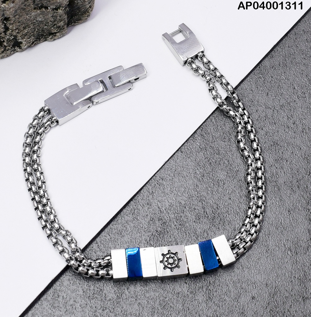 PULSERA PLATD. III TIMON III AZUL 081648-W177