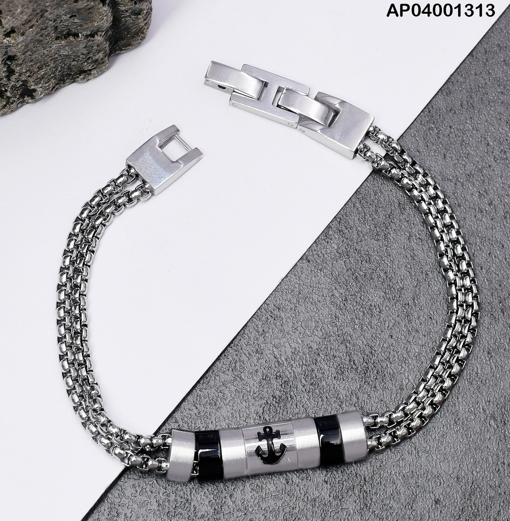 PULSERA III ANCLA III NEGRAS 081650-W177