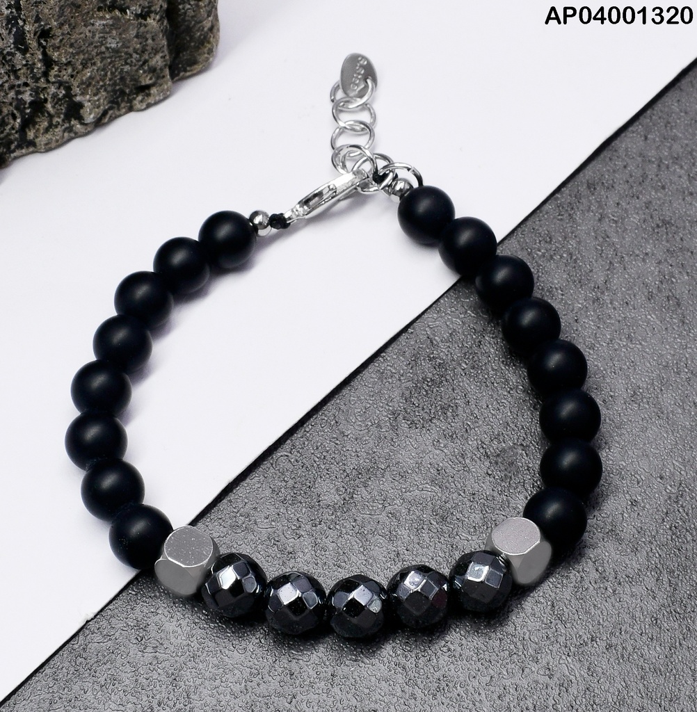 PULSERA OOOO NEGRA/GRIS 081662-W177