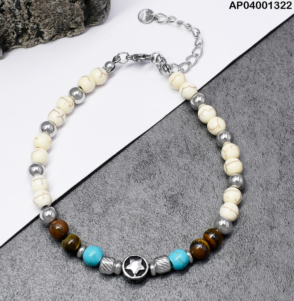 PULSERA BLANCA CELESTE ESTRELLA 081664-W177