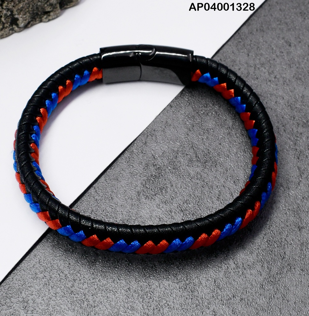 PULSERA ENTRELAZADA AZUL ROJO 080530-W167