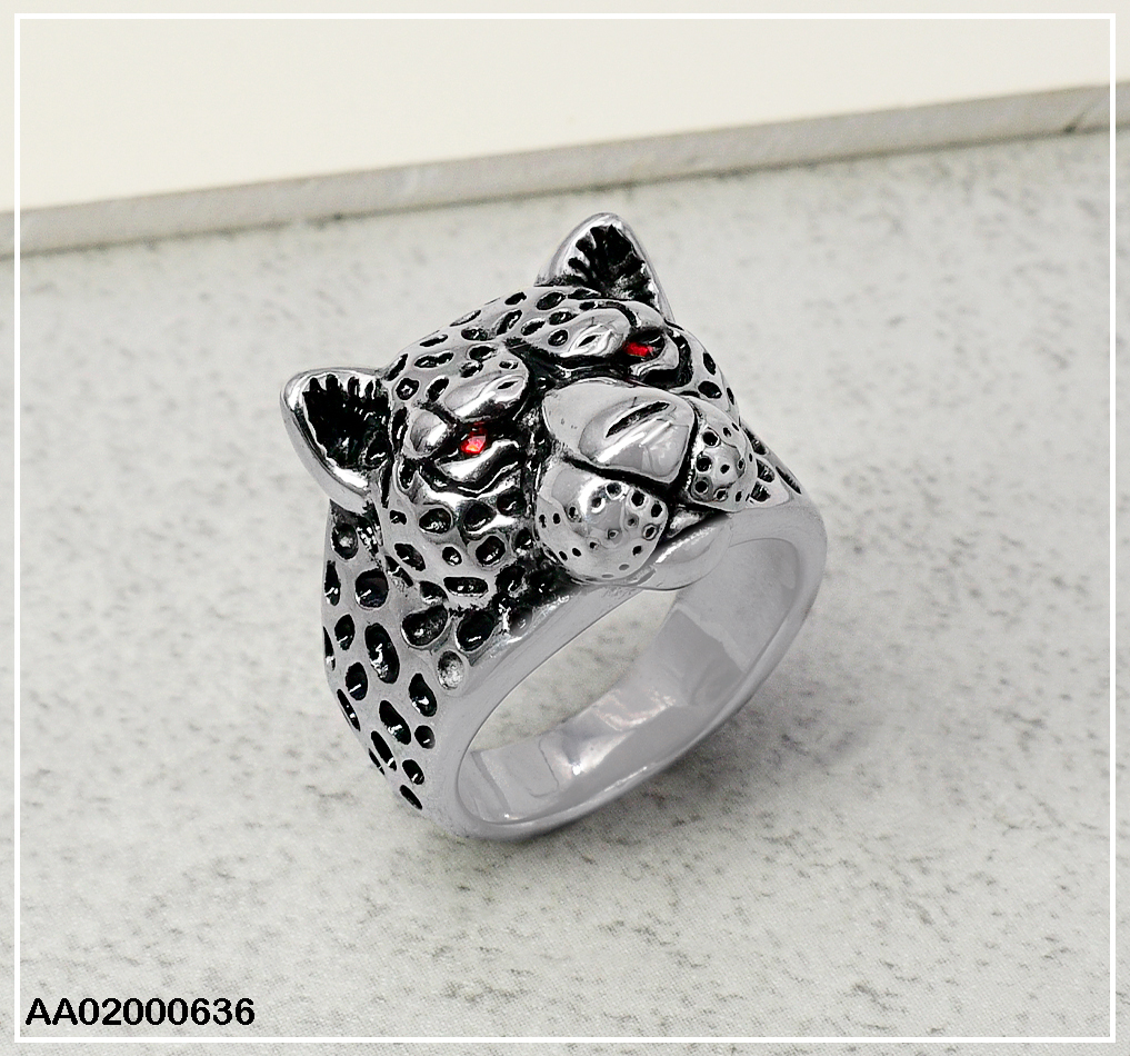 ANILLO VARON PLATEADO CABEZA DE JAGUAR 080328