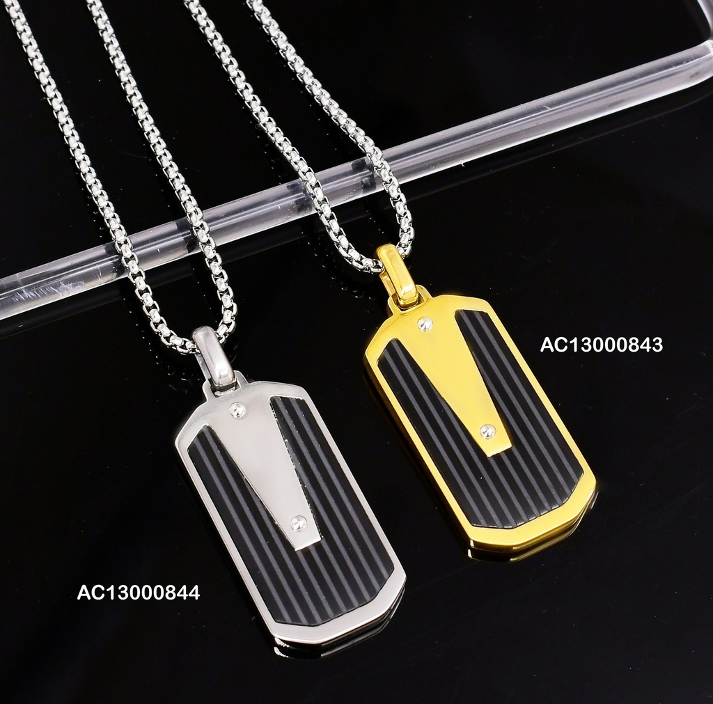 CADENA PLATD. PLACA NEGRA 081671-W177