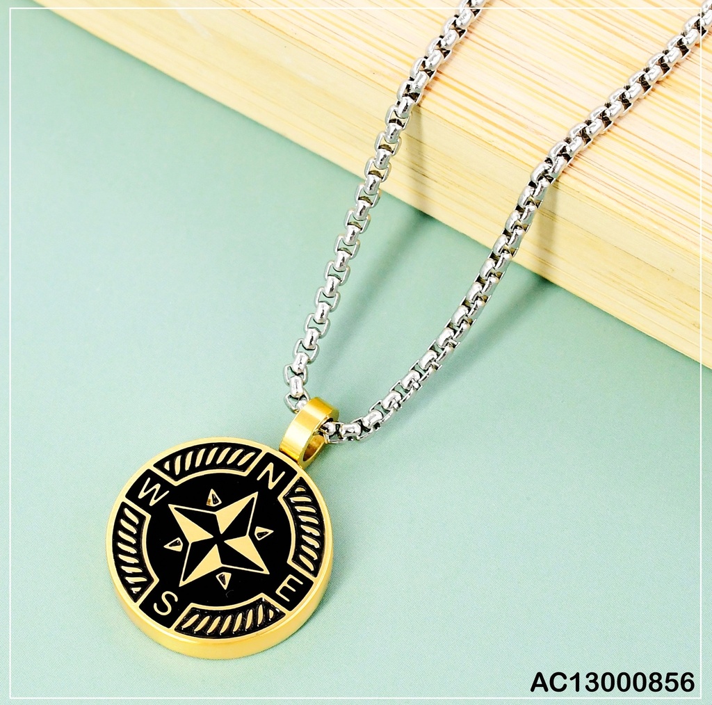 CADENA BICOLOR PLACA RD. BRUJULA 081643-W177