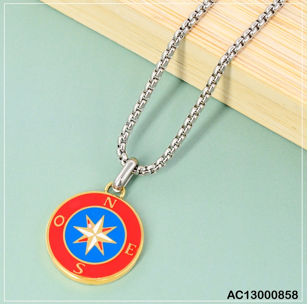 CADENA PLACA RD. BRUJULA AZUL/ROJA 081653-W177