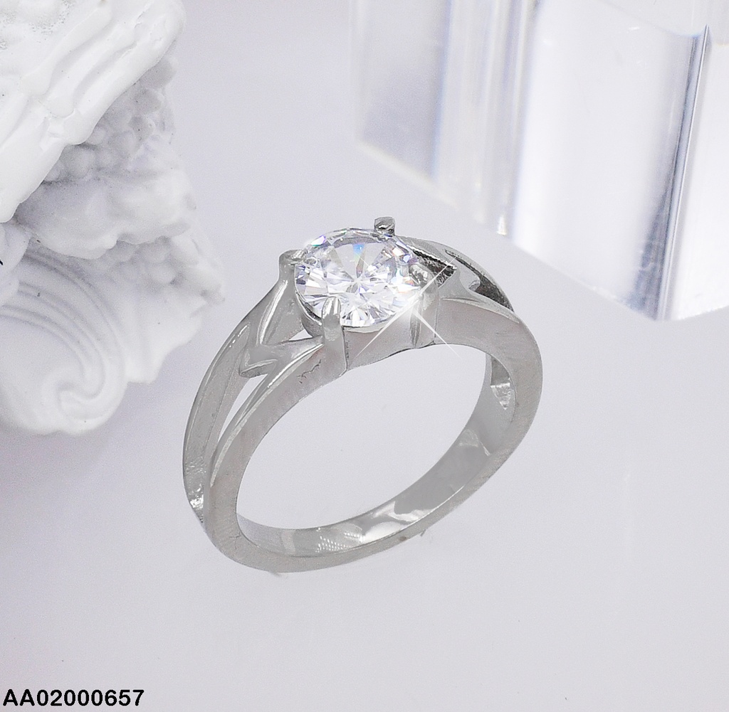 ANILLO CALADO SOLITARIO PLATEADO 080331