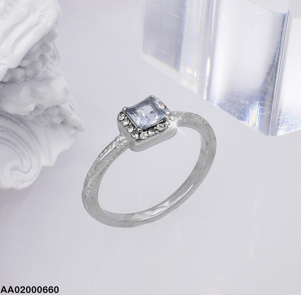 ANILLO PLATEADO SOLITARIO ZIRC.CUADRADA 0803551