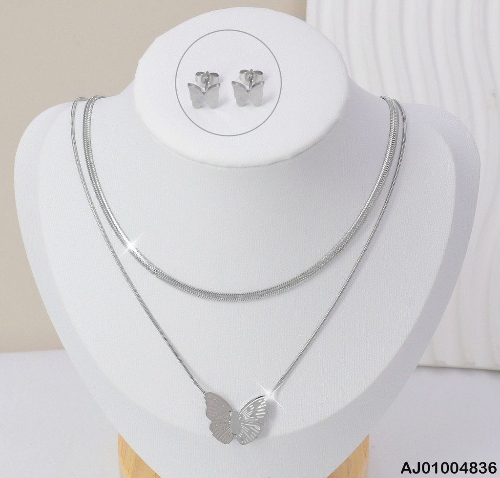 JUEGO PLATD. CAD. DOBLE MARIPOSA GRABADO 0813762 -171