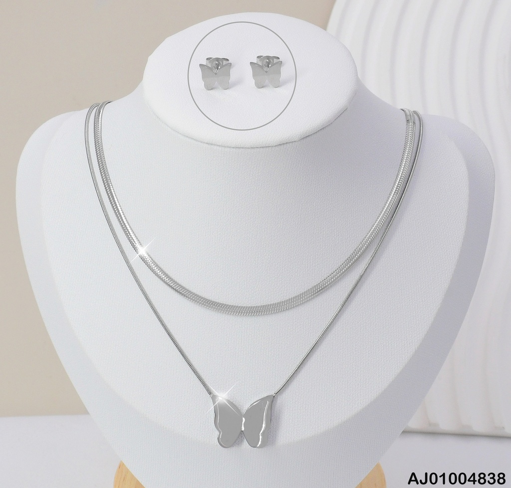 JUEGO PLATD. CAD. DOBLE MARIPOSA LISA 0813772-171