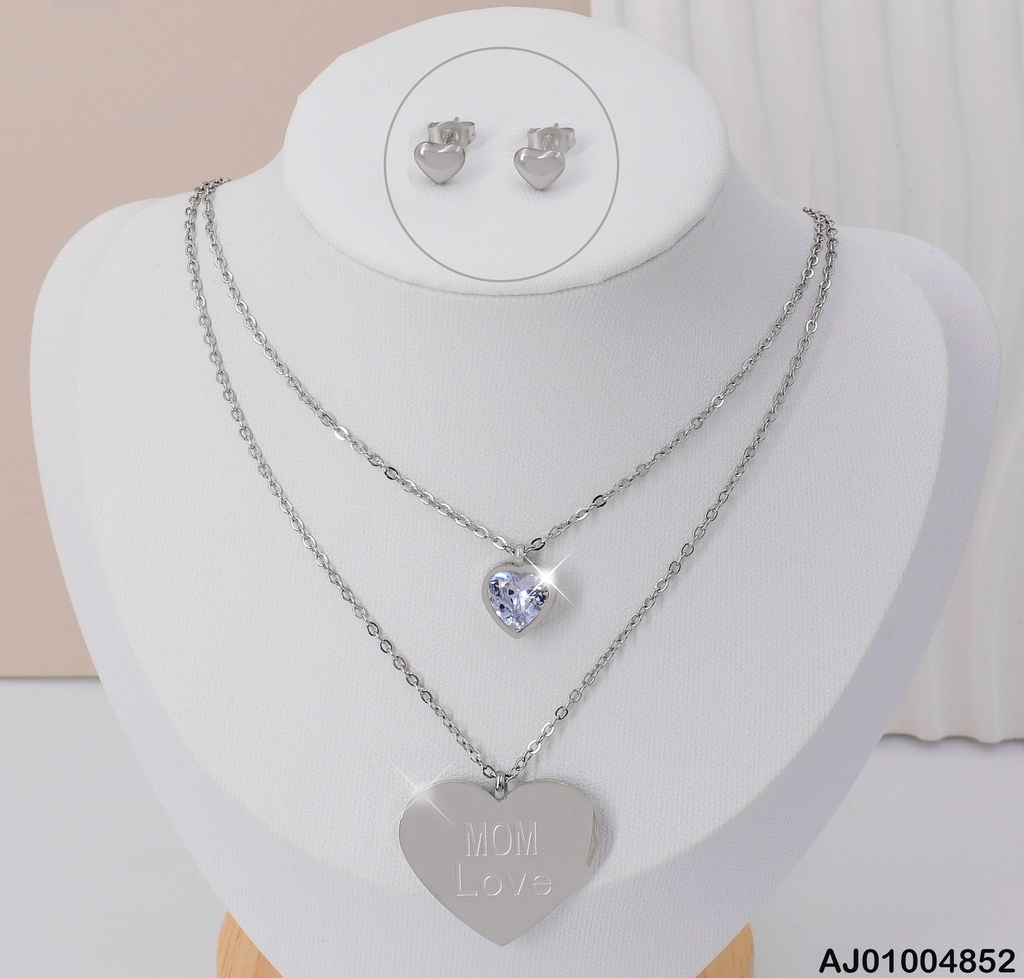 JUEGO PLATD. DOBLE CAD. CORAZON LOVE 0739261-054