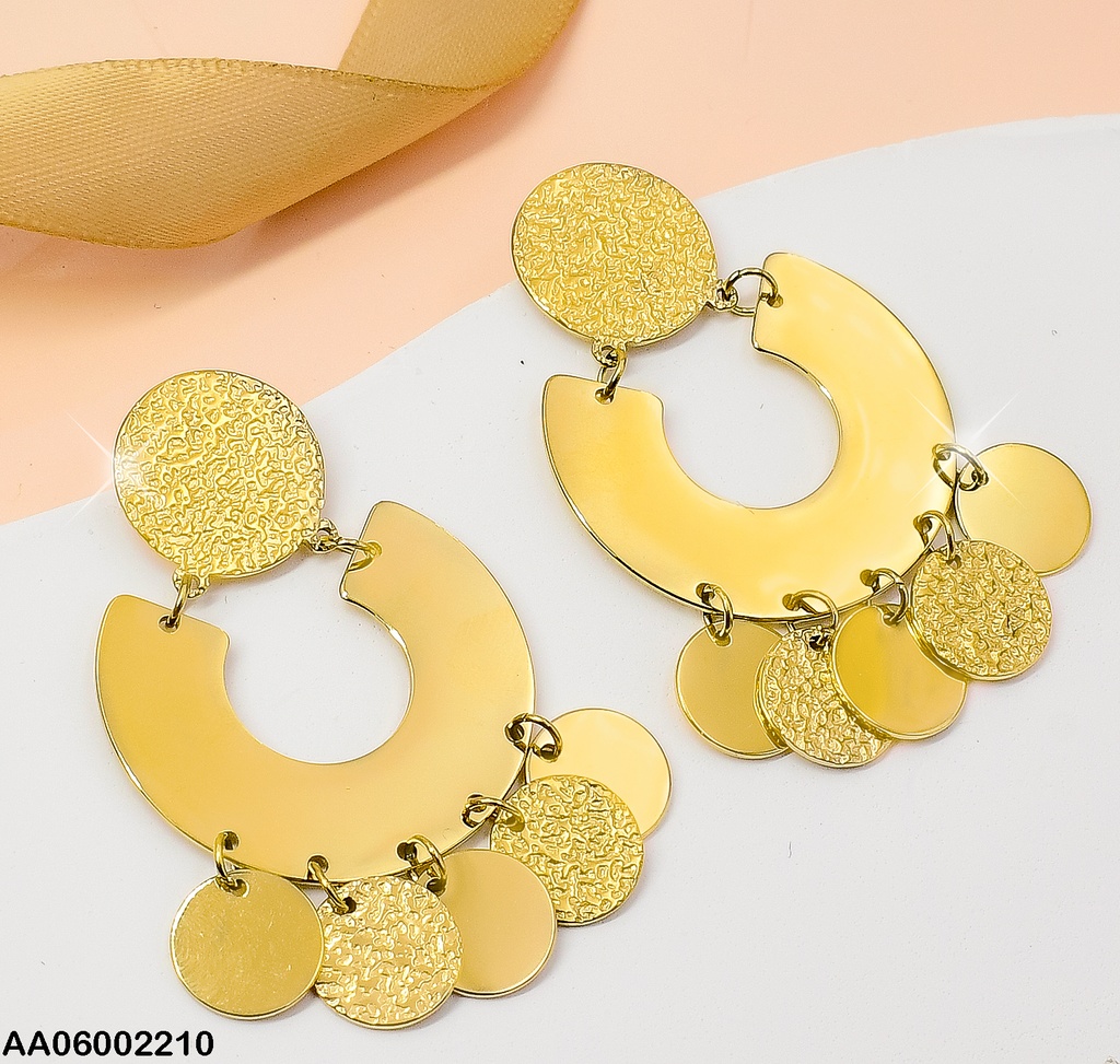 ARETES PLACA RD. COLGANTE"U"ANCHA/RD EA273-131