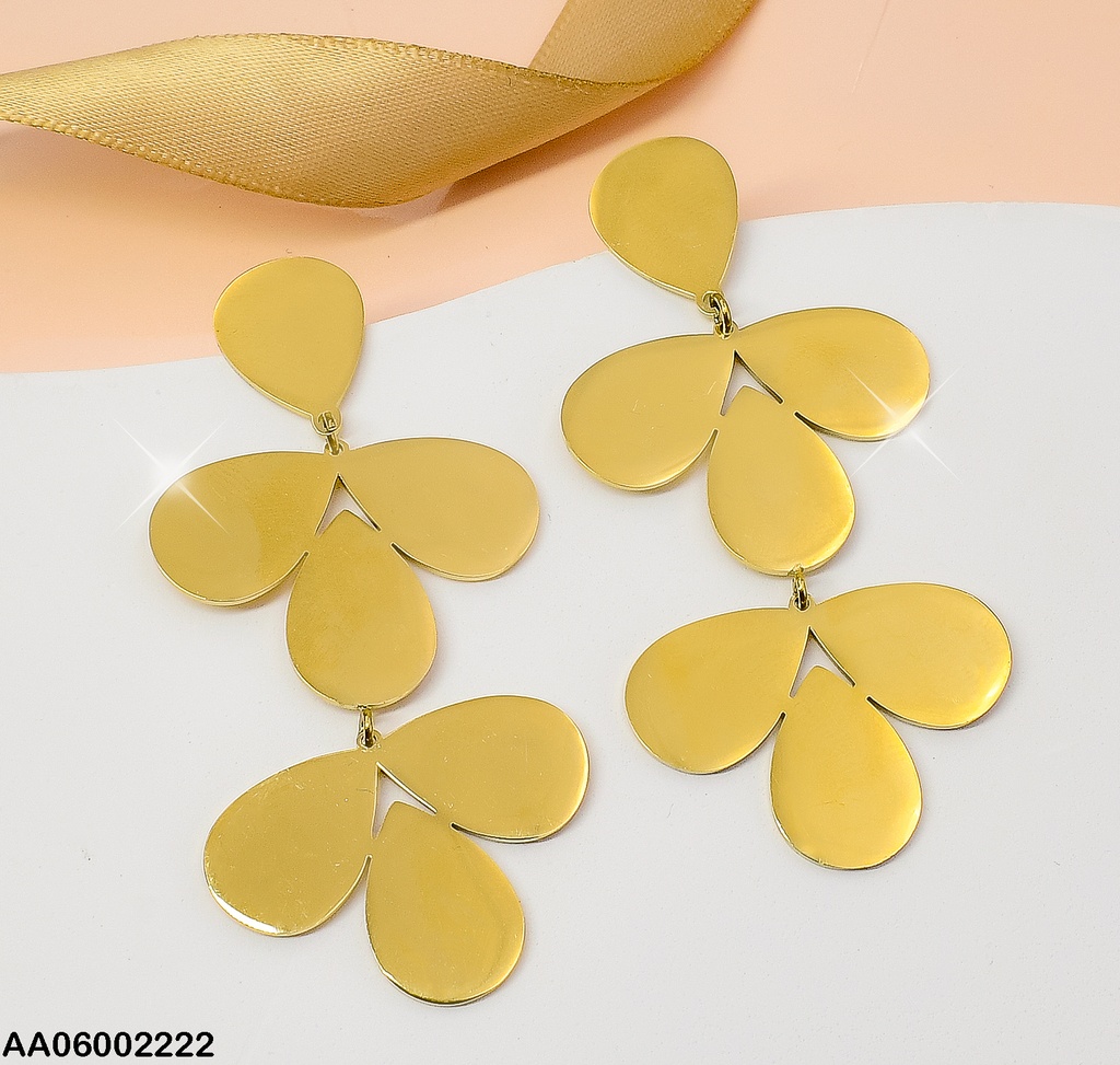 ARETES 6 PLACAS PETALOS INVERTIDOS EA287-131