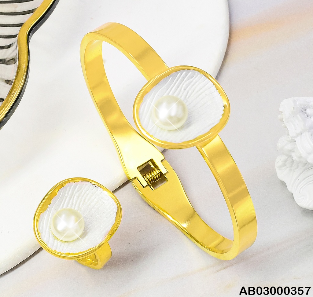 BRAZALETE ANILLO OVALO PERLA 080848-152