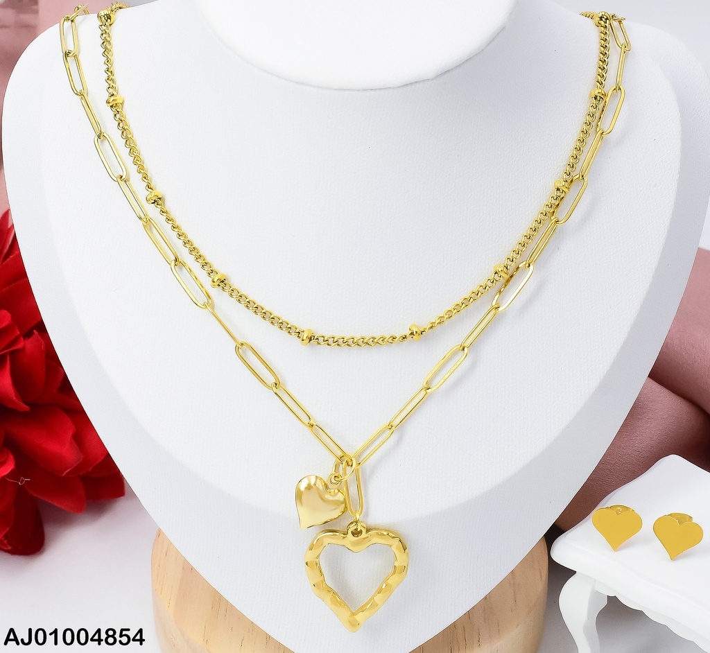 JUEGO CAD. DOBLE CORAZON 07463501-W163 (NPE2025)