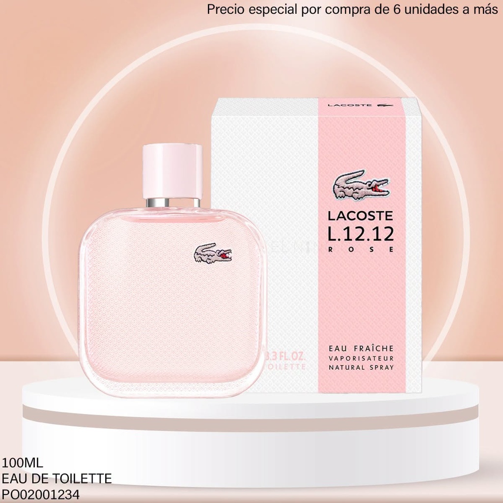 PERFUME LACOSTE L.12.12 ROSE EAU FRAICHE EDT 100ML