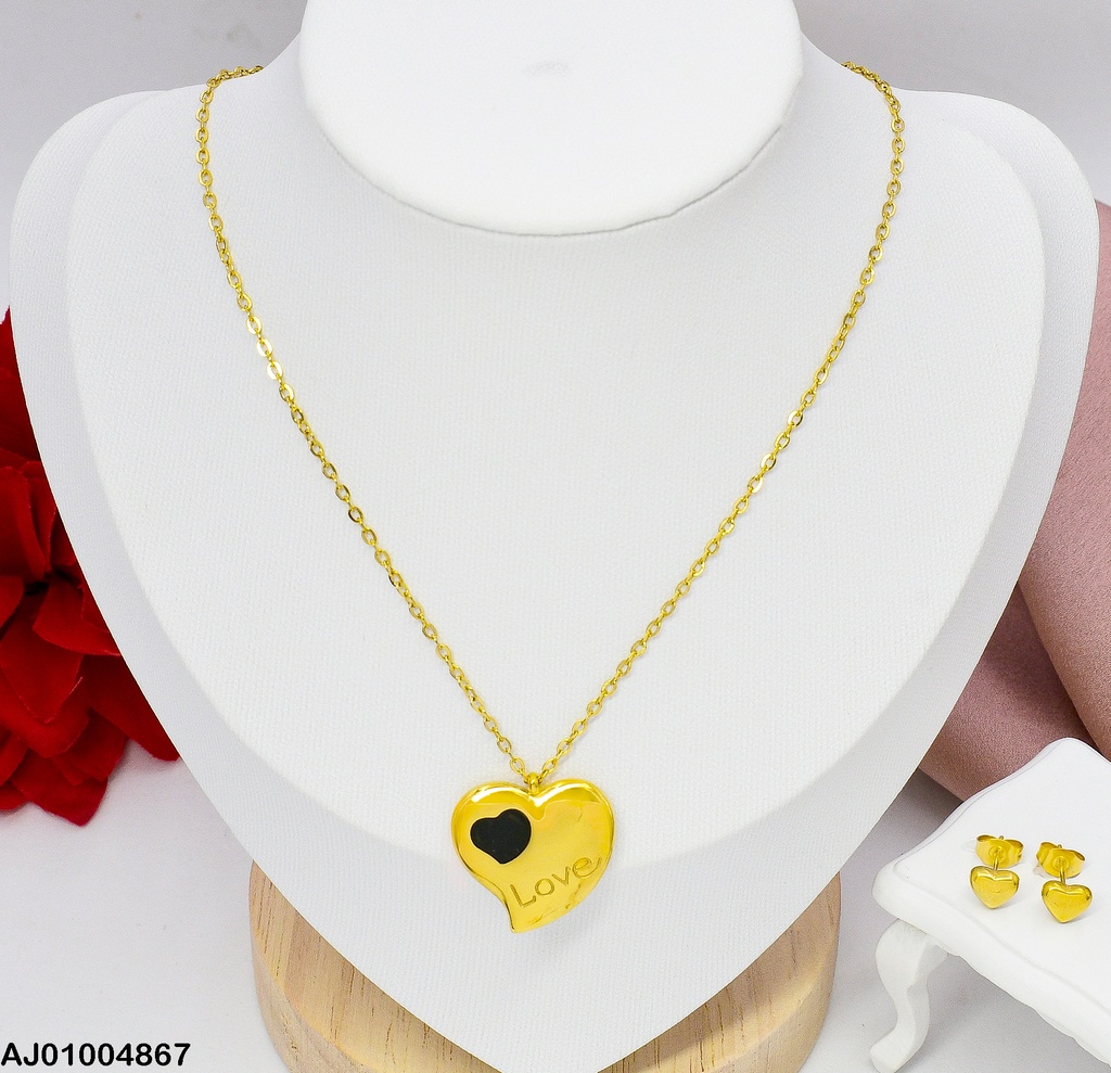 JUEGO CORAZON LOVE 🤍 NEGRO  076514-054 (NPE2025)