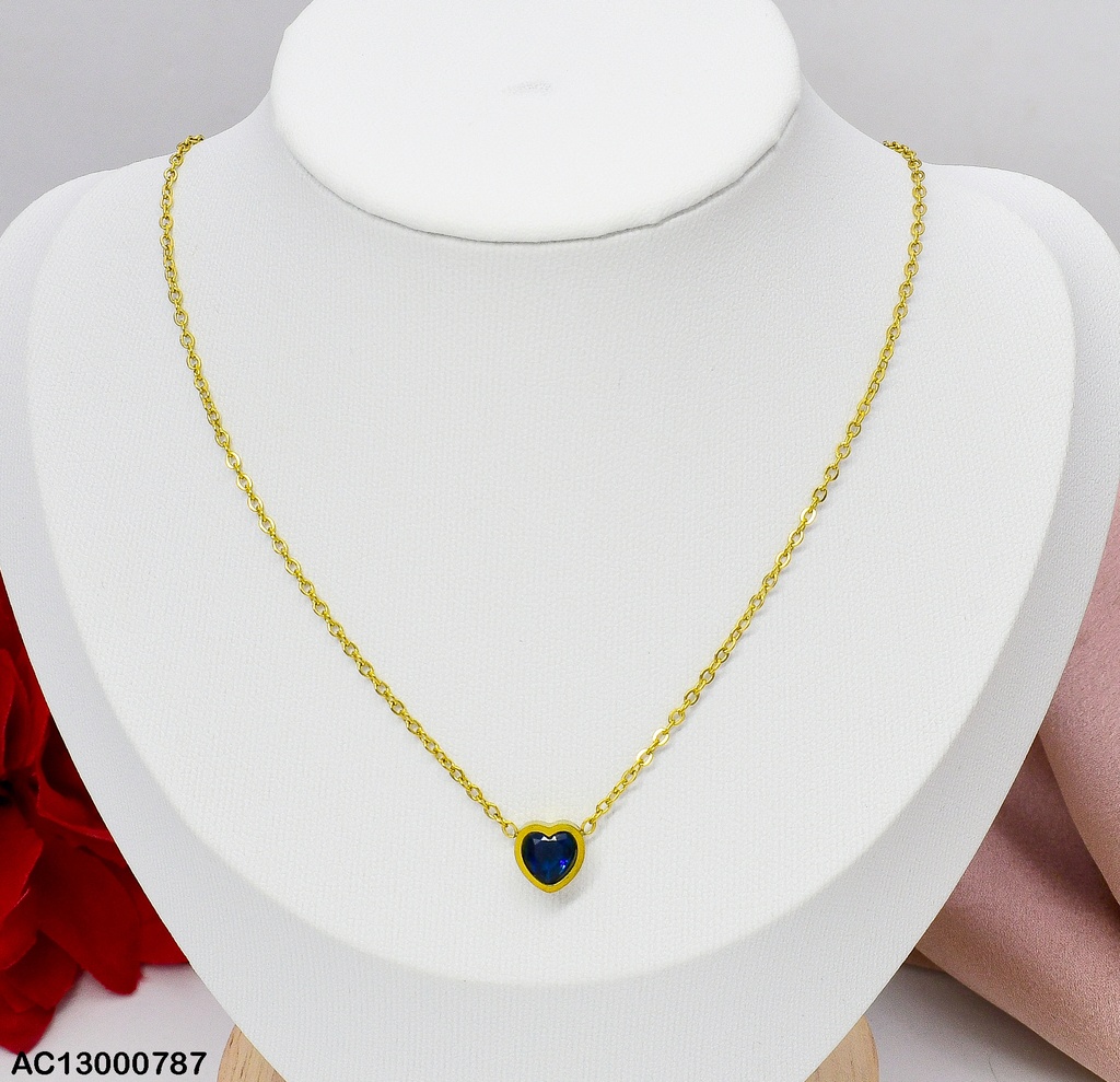 CADENA CORAZON ZIRC. AZUL VD080298-W12