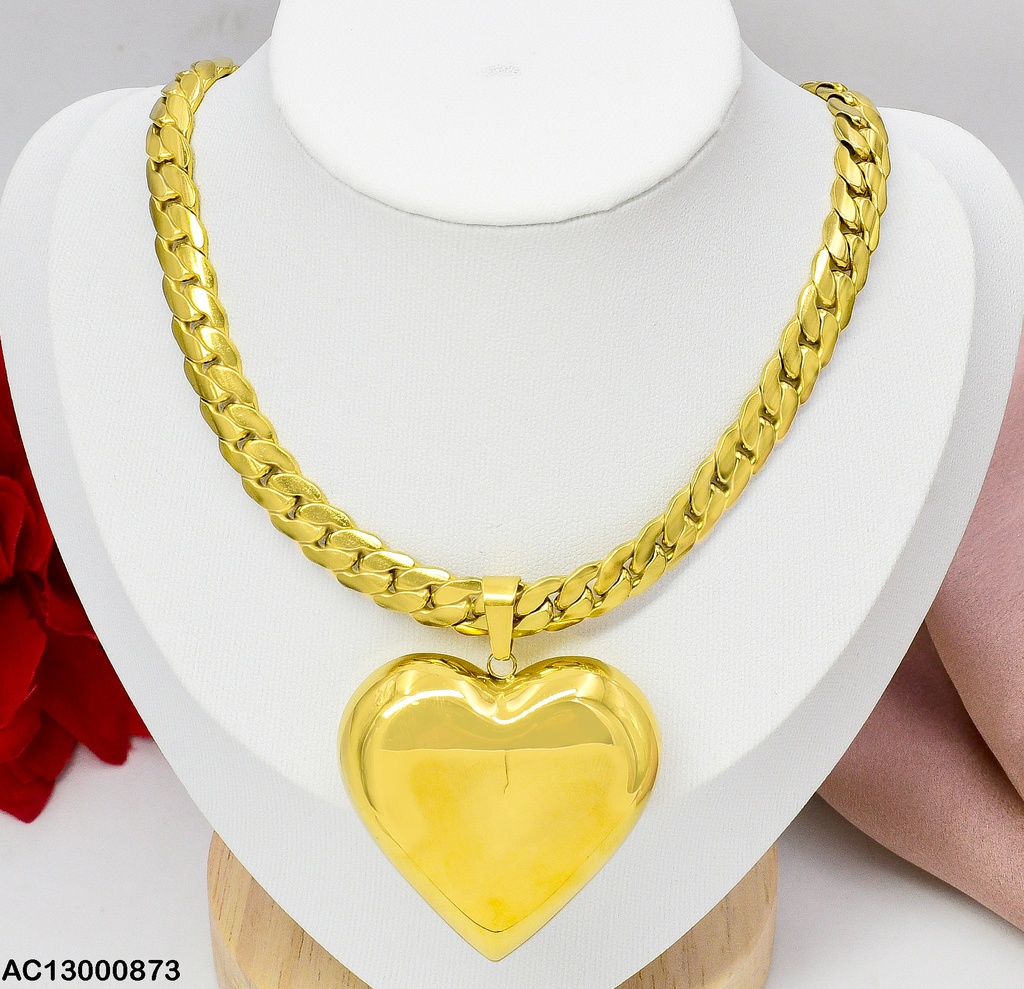 CADENA MARTILLADA CORAZON INFLADO 3908011