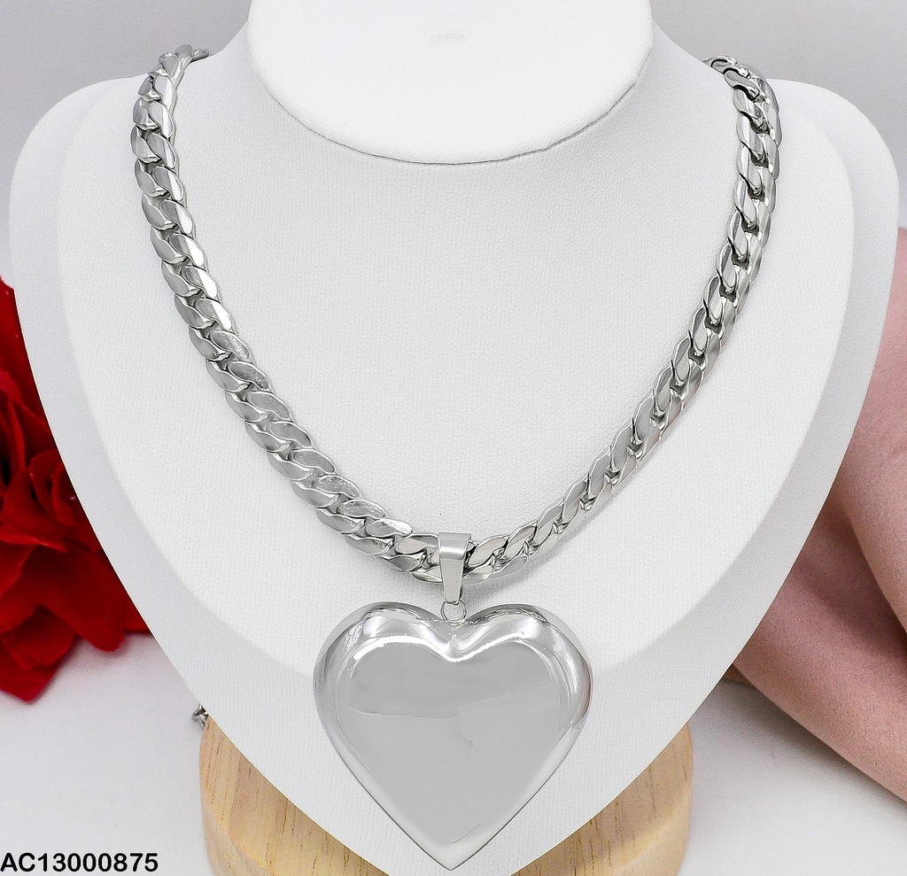 CADENA DIJE CORAZON )( NEGRO 080506-207